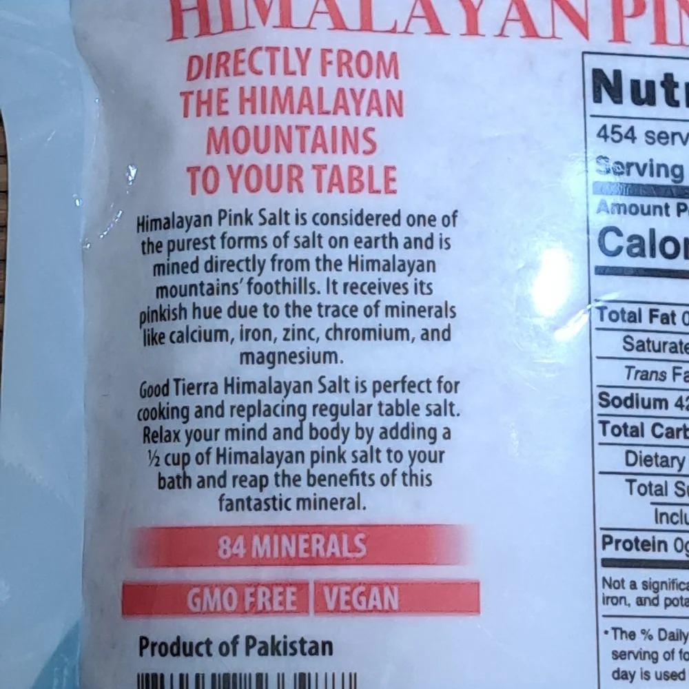 Good Tierra Himalaya Pink Salt Extra Fine 100% Natural‎ 84 Minerals Lot/3 Bags